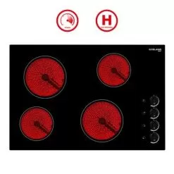 Gasland Chef 30"Built-in Radiant Electric Cooktop With 4 Burners, Electric Ceramic Cooktop Knob Control, 240V - Black