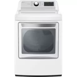 LG - 7.3 Cu. Ft. Smart Electric Dryer With EasyLoad Door - White