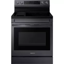 Samsung 6.3-Cu. Ft. Smart Freestanding Electric Range With No-Preheat Air Fry, Convection+ And Griddle, Brushed Black -Appliance Shop 028ddaca 6089 4964 a4ac c020d502865f