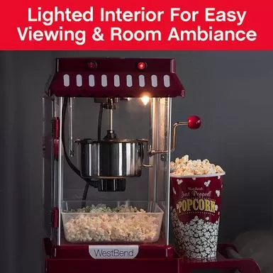 WestBend - 2.5-Ounce Popcorn Cart Popcorn Popper Machine - Red 6 WestBend - 2.5-Ounce Popcorn Cart Popcorn Popper Machine - Red - Image 4