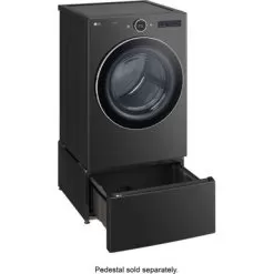 LG - 7.4 Cu. Ft. Stackable Smart Electric Dryer With TurboSteam - Black Steel -Appliance Shop 043e8ad8 7c0b 5ede 952c a16a26345017