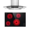 2 Piece Kitchen Appliances Packages Including 30" Radiant Electric Cooktop And 30" Wall Mount Range Hood - Black