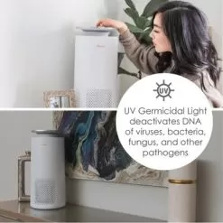 Crane True HEPA Air Purifier With UV Light For Rooms Up To 500 Sq. Ft. - White -Appliance Shop 0c6f7916 3533 4f91 a376 4ef1bdf6e740