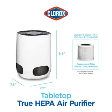 Clorox Tabletop Ture HEPA Air Purifier - White 13 Clorox Tabletop Ture HEPA Air Purifier - White - Image 11