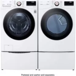 LG - 7.4 Cu. Ft. Stackable Smart Electric Dryer With Steam And Built-In Intelligence - White -Appliance Shop 0cfe6746 b65d 5133 b045 df29e5978002