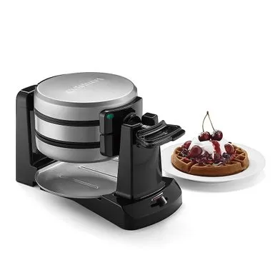 Cuisinart - Double Flip Belgian Waffle Maker - Stainless Steel & Black 3 Cuisinart - Double Flip Belgian Waffle Maker - Stainless Steel & Black