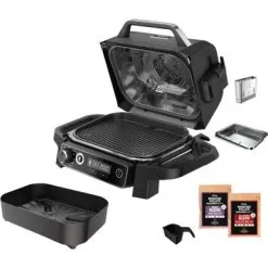 Ninja - Woodfire Outdoor Grill & Smoker, 7-in-1 Master Grill, BBQ Smoker, & Outdoor Air Fryer With Woodfire Technology - Grey -Appliance Shop 0e6b2204 06d5 56bc 8264 f60f8c982c49