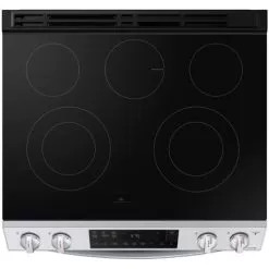 Samsung - 6.3 Cu. Ft. Front Control Slide-In Electric Range With Wi-Fi, Fingerprint Resistant - Stainless Steel -Appliance Shop 0fd8396d d6fe 57a7 a426 429c7737a451