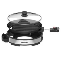 Elite Gourmet - 12" Deluxe Indoor Grill W Tempered Glass Lid, Stainless Steel - Black -Appliance Shop 10661899 2dff 5a56 a595 5ad1bb804328