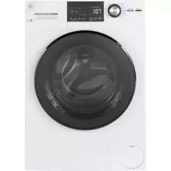 GE - 2.4 Cu. Ft. High Efficiency Stackable Front Load Washer With Steam And Sanitize - White
