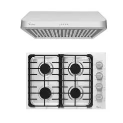 2 Piece Kitchen Appliances Packages Including 30" Gas Cooktop And 36" Under Cabinet Range Hood - Silver
