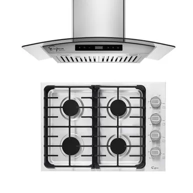 2 Piece Kitchen Appliances Packages Including 30" Gas Cooktop And 30" Wall Mount Range Hood - 30" 3 2 Piece Kitchen Appliances Packages Including 30" Gas Cooktop And 30" Wall Mount Range Hood - 30"