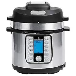 Emeril Everyday Pressure Air Fryer, Stainless Steel, 8 Qt With 5 Pc Accessory Pack, Silver