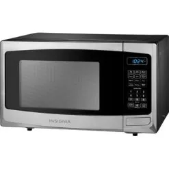 Insignia™ - 0.9 Cu. Ft. Compact Microwave - Stainless Steel -Appliance Shop 133245cb 35bb 543d b705 b1d376fe097b