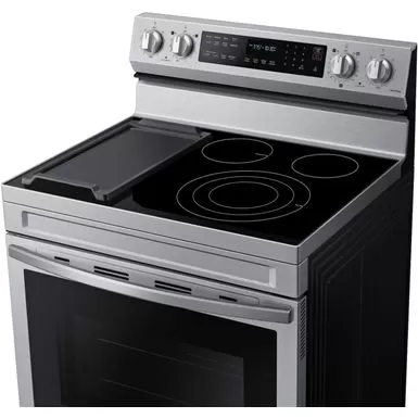 Samsung - 6.3 Cu. Ft. Freestanding Electric Convection+ Range With WiFi, No-Preheat Air Fry And Griddle - Stainless Steel 9 Samsung - 6.3 Cu. Ft. Freestanding Electric Convection+ Range With WiFi, No-Preheat Air Fry And Griddle - Stainless Steel - Image 7