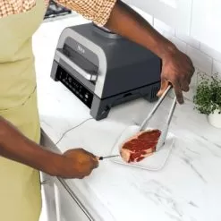 Ninja - Foodi Smart XL 6-in-1 Countertop Indoor Grill With Smart Cook System, 4-quart Air Fryer - Dark Grey/Stainless -Appliance Shop 140a8889 f9fa 5a77 8166 1381bd0c4b60