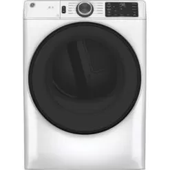 GE - 7.8 Cu. Ft. 10-Cycle Electric Dryer - White On White