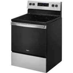 Whirlpool - 5.3 Cu. Ft. Freestanding Electric Range With Steam-Cleaning And Frozen Bake™ - Stainless Steel -Appliance Shop 19fec6a4 0294 5e49 ace0 5a97e5436ba3