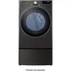 LG - 7.4 Cu. Ft. Stackable Smart Electric Dryer With Steam And Built-In Intelligence - Black Steel -Appliance Shop 1a0a3780 e64e 56dd b0fd 559c1d1a4d30