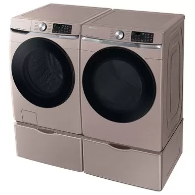 Samsung - 7.5 Cu. Ft. Stackable Smart Gas Dryer With Steam Sanitize+ - Champagne 4 Samsung - 7.5 Cu. Ft. Stackable Smart Gas Dryer With Steam Sanitize+ - Champagne - Image 2
