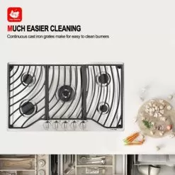 Gasland Chef 36" Built-in Gas Stovetop Stainless Steel 5 Italy Sabaf Burner NG/LPG Convertible Gas Cooktop,CSA Certification - Black -Appliance Shop 1c2cb58c 1193 48e3 a599 9eb9665dd162