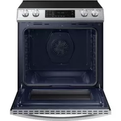Samsung - 6.3 Cu. Ft. Front Control Slide-In Electric Convection Range With Air Fry & Wi-Fi, Fingerprint Resistant - Stainless Steel -Appliance Shop 1c3fe52c 191a 5b79 b268 e263e1c4f4ee