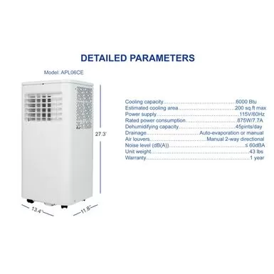 6000 BTU Portable Air Conditioner SACC 4 6000 BTU Portable Air Conditioner SACC - Image 2