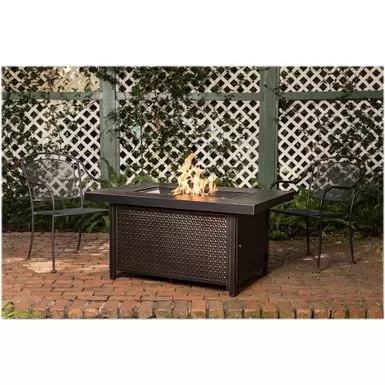 Fire Sense - Weyland Rectangular Aluminum LPG Fire Pit - Antique Bronze 6 Fire Sense - Weyland Rectangular Aluminum LPG Fire Pit - Antique Bronze - Image 4