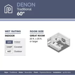 Prominence Home Denon 60 Inch Espresso Bronze Indoor LED Ceiling Fan -Appliance Shop 20fa2a69 71d8 499b a495 c8c017767164