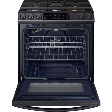 Samsung 6.0-Cu. Ft. Front Control Slide-In Gas Range With AirFry, Brushed Black 4 Samsung 6.0-Cu. Ft. Front Control Slide-In Gas Range With AirFry, Brushed Black - Image 2
