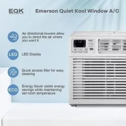 Emerson Quiet Kool - 450 Sq. Ft. 10,000 BTU Window Air Conditioner - White -Appliance Shop 22d7d7a4 f2f1 5a41 b205 699497415045