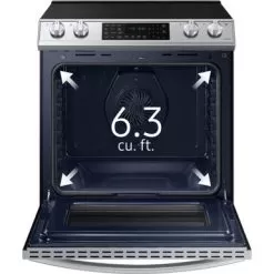 Samsung - 6.3 Cu. Ft. Front Control Slide-In Electric Convection Range With Air Fry & Wi-Fi, Fingerprint Resistant - Stainless Steel -Appliance Shop 230f432f 24e5 52cb 8ff8 f66613653ce4