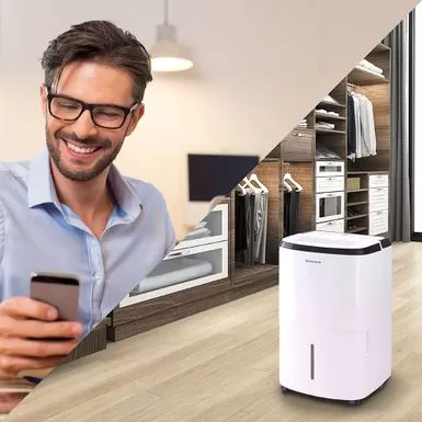 Honeywell - Smart WiFi Energy Star Dehumidifier For Basements & Rooms Up To 4000 Sq.Ft. With Alexa Voice Control & Anti-Spill Design - White 7 Honeywell - Smart WiFi Energy Star Dehumidifier For Basements & Rooms Up To 4000 Sq.Ft. With Alexa Voice Control & Anti-Spill Design - White - Image 5