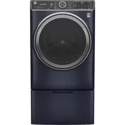GE - 5.0 Cu Ft High-Efficiency Stackable Smart Front Load Washer W/UltraFresh Vent, Microban Antimicrobial & 1-Step Wash+Dry - Sapphire Blue -Appliance Shop 24423649 ecb6 586c ae40 9b5a10f168e7