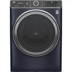 GE - 5.0 Cu Ft High-Efficiency Stackable Smart Front Load Washer W/UltraFresh Vent, Microban Antimicrobial & 1-Step Wash+Dry - Sapphire Blue