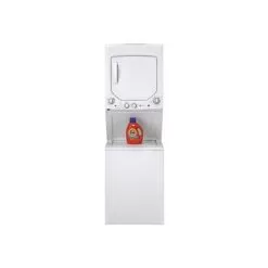 Ge Unitized Spacemaker 24" White Stack Washer With Gas Dryer