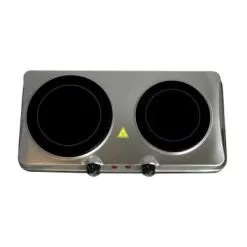 MegaChef Portable Dual Vitro-Ceramic Infrared Cooktop - Hot Plate - 2 - Silver -Appliance Shop 264d8a82 92d6 431d 9251 c963c6e97d1b