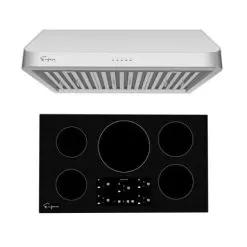 2 Piece Kitchen Package With 36" Induction Cooktop & 36" Ducted Under Cabinet Range Hood - Silver