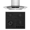 2 Piece Kitchen Appliances Packages Including 24" Gas Cooktop And 30" Wall Mount Range Hood - Black -Appliance Shop 289d39f5 ac48 48e1 97e4 499cc7de94a5