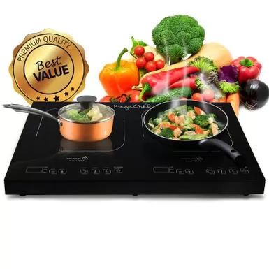 MegaChef Portable Dual Induction Cooktop - Black 12 MegaChef Portable Dual Induction Cooktop - Black - Image 10