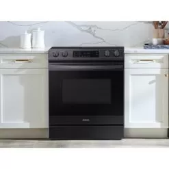 Samsung 6.3-Cu. Ft. Front Control Slide-In Electric Range With Convection, Brushed Black -Appliance Shop 2918a0fc 953f 4233 bc74 a375b6bdcd2b