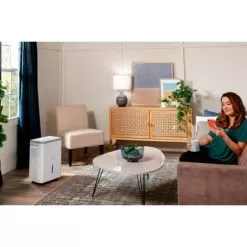 GE - 35-Pint Portable Dehumidifier With Smart Dry - White -Appliance Shop 2a779769 ee99 5e5e ac48 7c3105eedc02