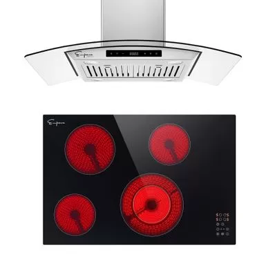 2 Piece Kitchen Appliances Packages Including 30" Radiant Electric Cooktop And 36" Island Range Hood - 30" 3 2 Piece Kitchen Appliances Packages Including 30" Radiant Electric Cooktop And 36" Island Range Hood - 30"