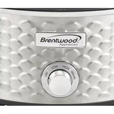 Brentwood Scallop Pattern 4.5 Quart Slow Cooker - Silver 7 Brentwood Scallop Pattern 4.5 Quart Slow Cooker - Silver - Image 5