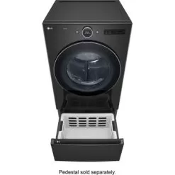 LG - 7.4 Cu. Ft. Stackable Smart Electric Dryer With TurboSteam - Black Steel -Appliance Shop 2ceb5349 fe6d 5e1a 834c c871531ad5ad