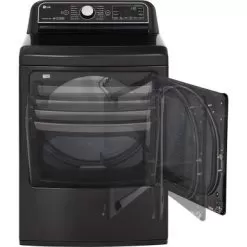 LG - 7.3 Cu. Ft. Smart Gas Dryer With Steam And Sensor Dry - Black Steel -Appliance Shop 2d7c2981 633a 5efd 89d4 58219421301e