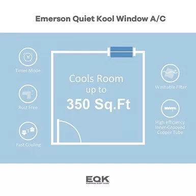 Emerson Quiet Kool - 350 Sq. Ft. Window Air Conditioner - White 17 Emerson Quiet Kool - 350 Sq. Ft. Window Air Conditioner - White - Image 15