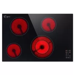 30-in 4 Elements Radiant Electric Cooktop With Dual-Ring Element - 30" - Black