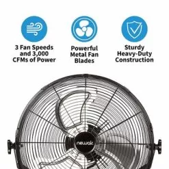 NewAir - 3000 CFM 18” High Velocity Portable Floor Fan With 3 Fan Speeds And Long-Lasting Ball Bearing Motor - Black -Appliance Shop 30e90d33 69f8 569f b98c b73f0fca4bce