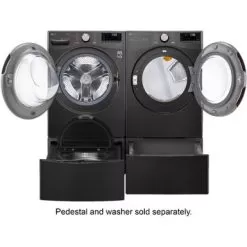 LG - 7.4 Cu. Ft. Stackable Smart Electric Dryer With Steam And Built-In Intelligence - Black Steel -Appliance Shop 312a0ed5 81de 5478 b8ff 64e78f66c4fa